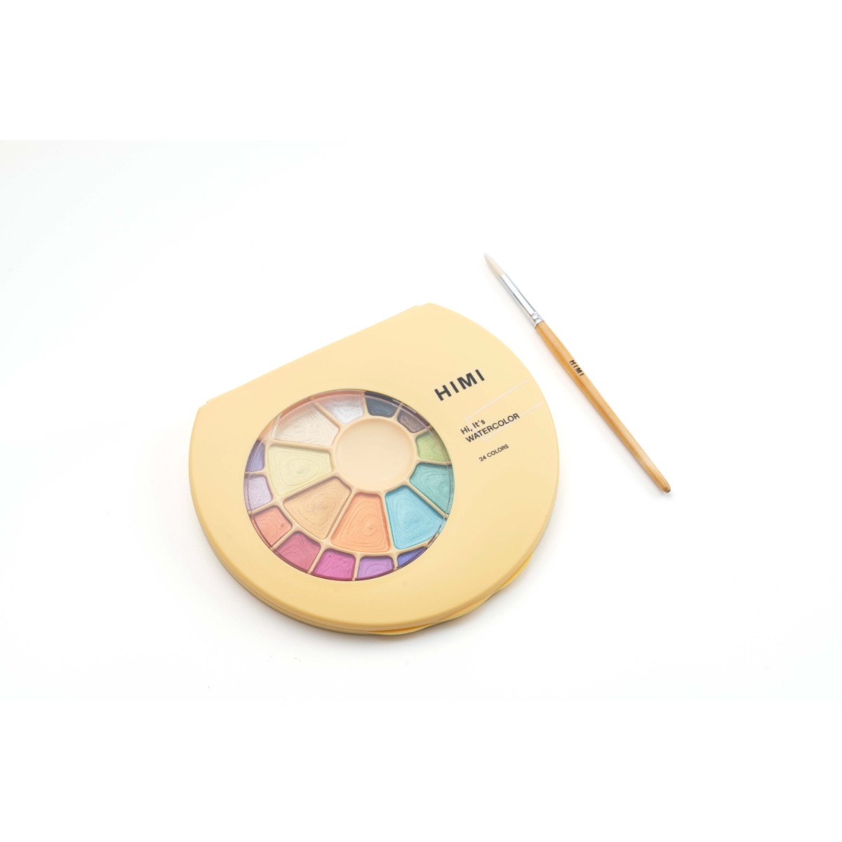 Tinta Aquarela HIMI 24 Cores Metálicas Semiúmida com Pincel Himi