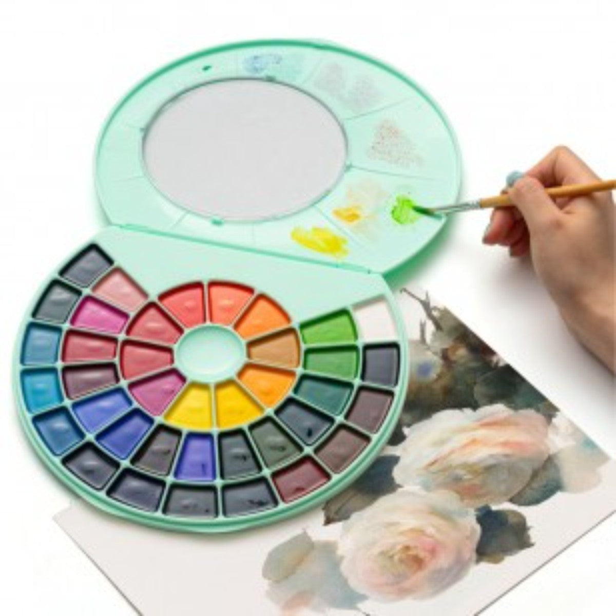 Tinta Aquarela HIMI 24 Cores Semiúmida com Pincel Himi