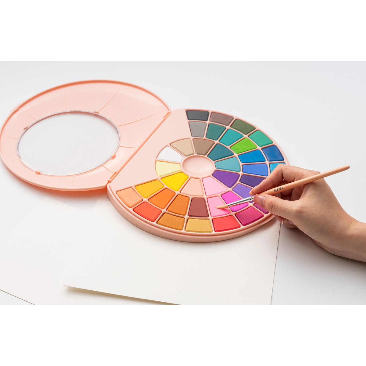 Tinta Aquarela HIMI 38 Cores Sólida com Pincel Himi