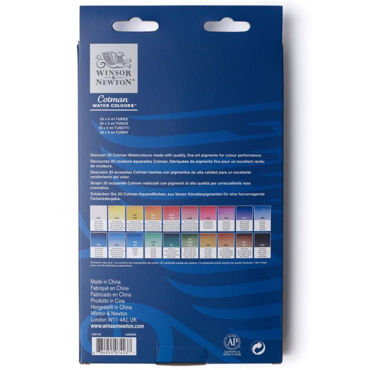 Tinta Aquarela Winsor & Newton Cotman - 20 Cores - 5ml Winsor & Newton
