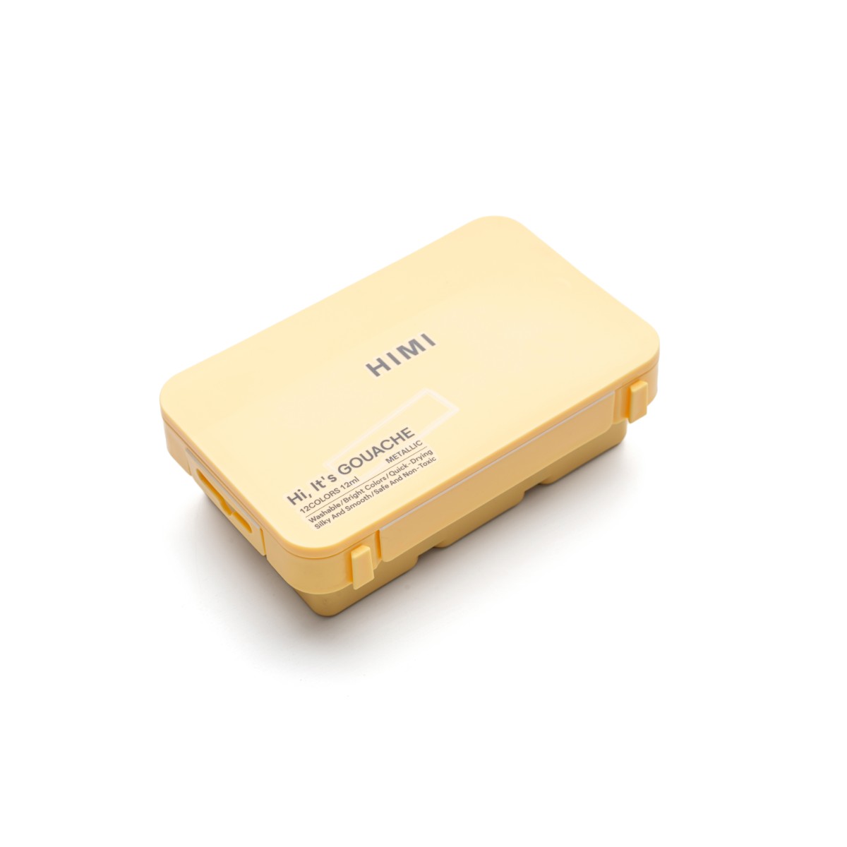 Tinta Guache HIMI 12 Cores Metálicas 12ml – Estojo Amarelo Himi