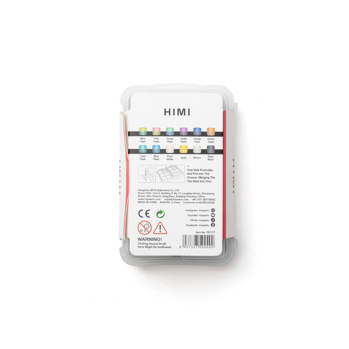 Tinta Guache HIMI 12 Cores Metálicas 12ml – Estojo Branco Himi