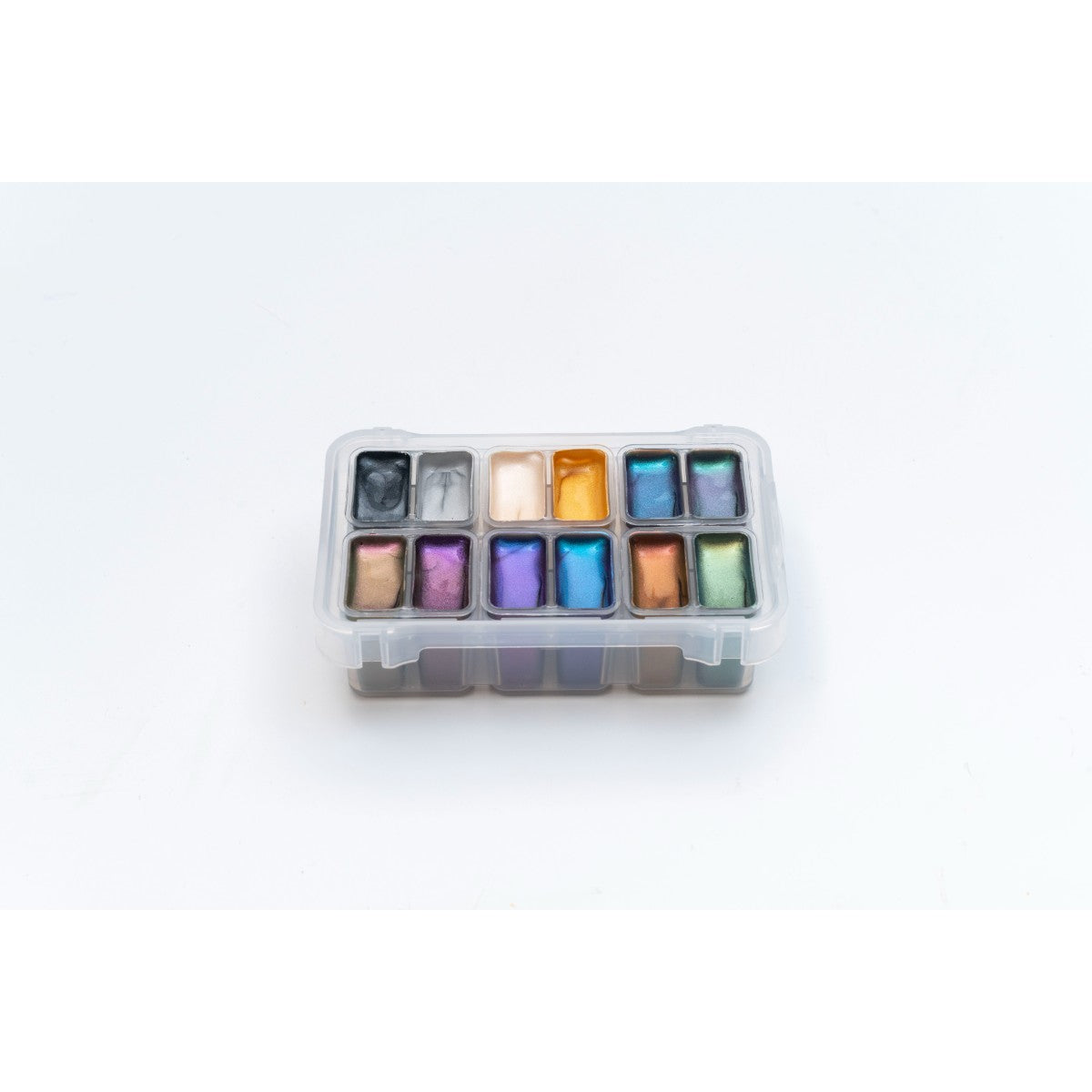Tinta Guache HIMI 12 Cores Metálicas 12ml – Estojo Branco Himi