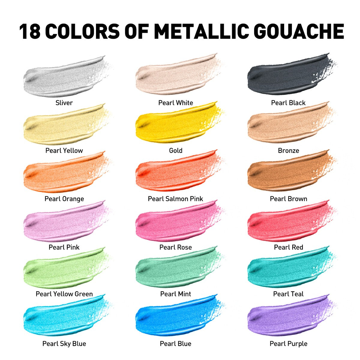 Tinta Guache HIMI 18 Cores 30ml – Estojo Amarelo Himi