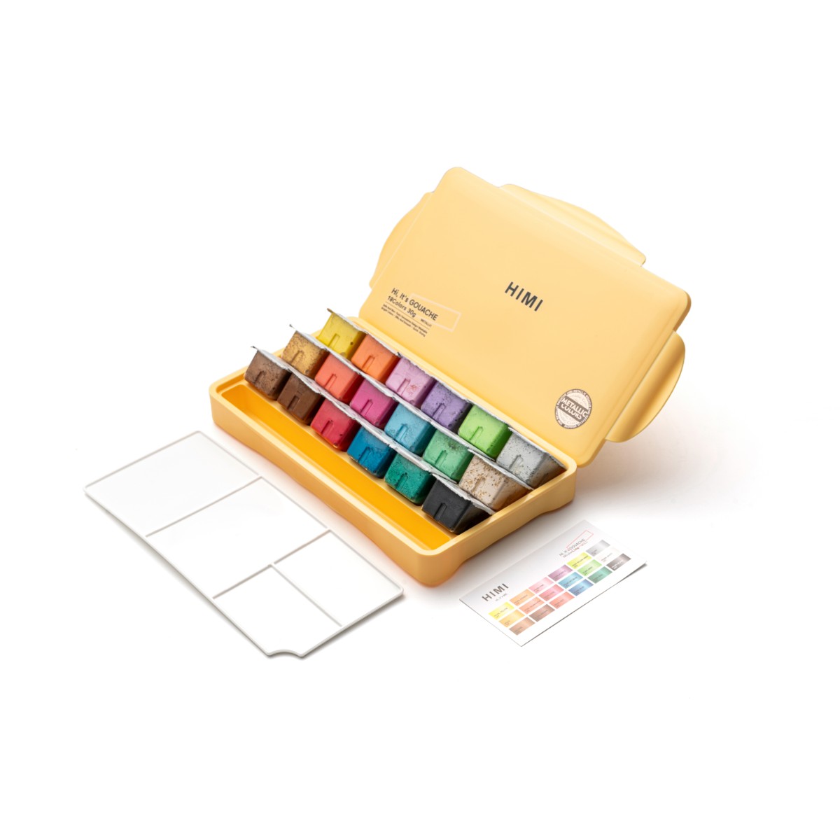Tinta Guache HIMI 18 Cores 30ml – Estojo Amarelo Himi