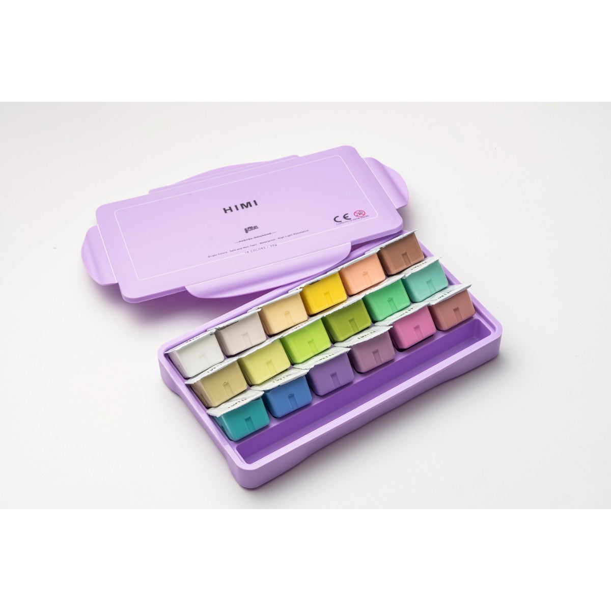 Tinta Guache HIMI 18 Cores 30ml – Estojo Roxo Himi