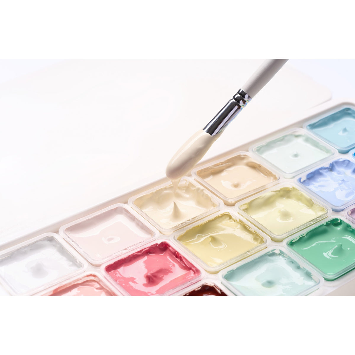 Tinta Guache Himi - 18 Cores Tons Pastéis - 3 Pincéis HIMI