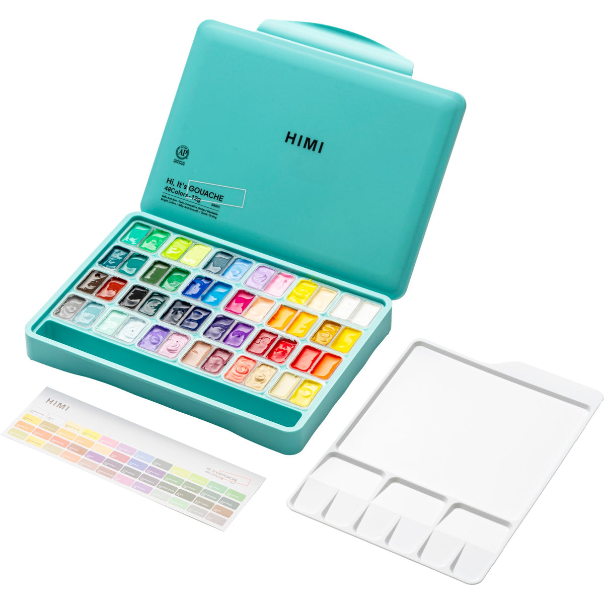 Tinta Guache Himi - 48 Cores - Tons Básicos HIMI