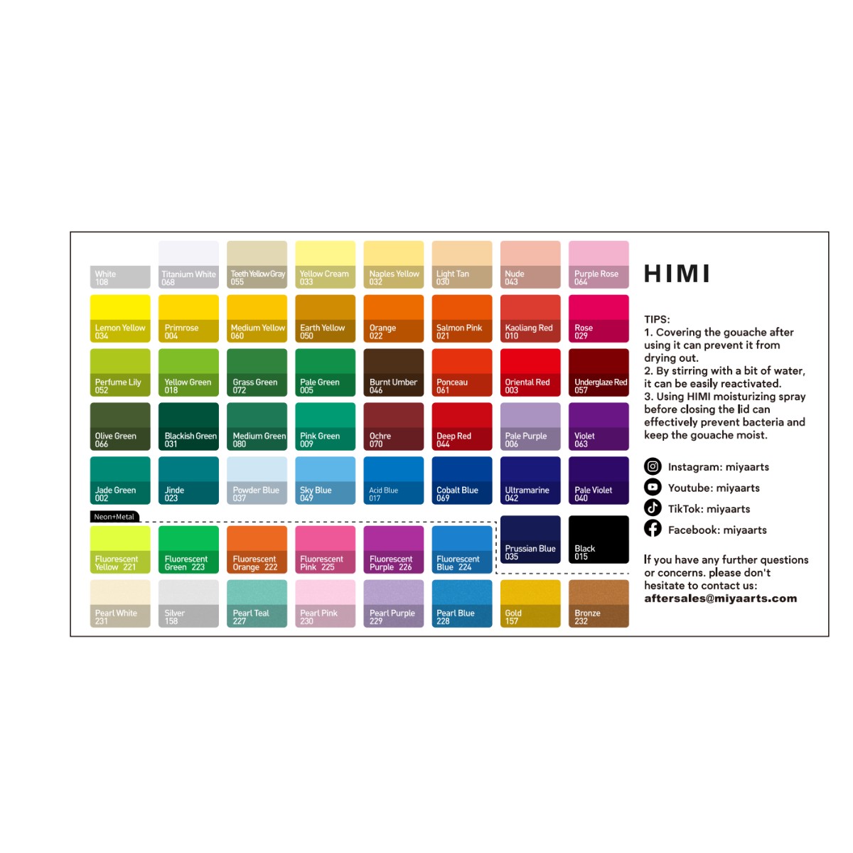 Tinta Guache HIMI 56 Cores 30ml – Estojo Branco Himi