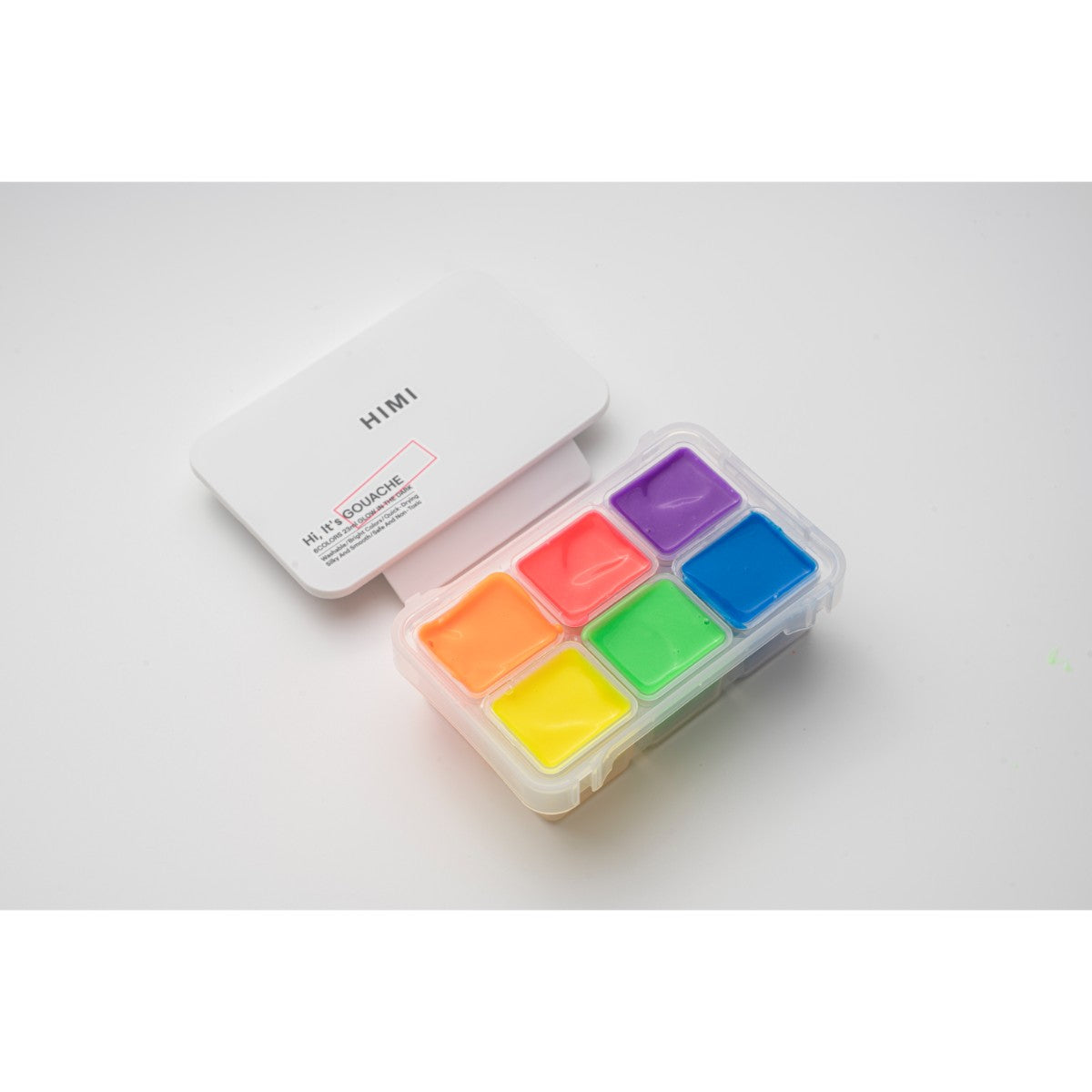 Tinta Guache HIMI 6 Cores Fluorescentes 23ml – Estojo Branco Himi