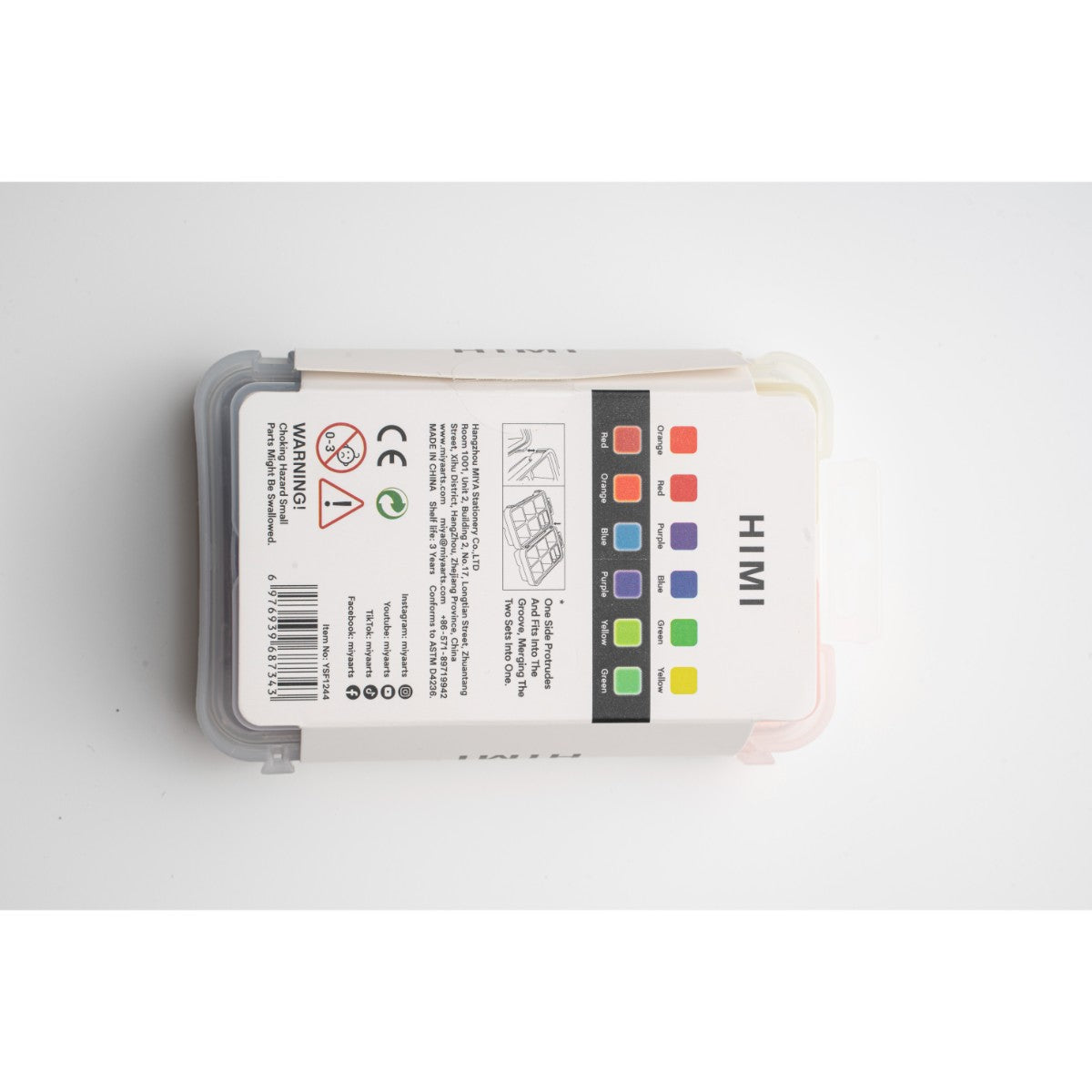 Tinta Guache HIMI 6 Cores Fluorescentes 23ml – Estojo Branco Himi