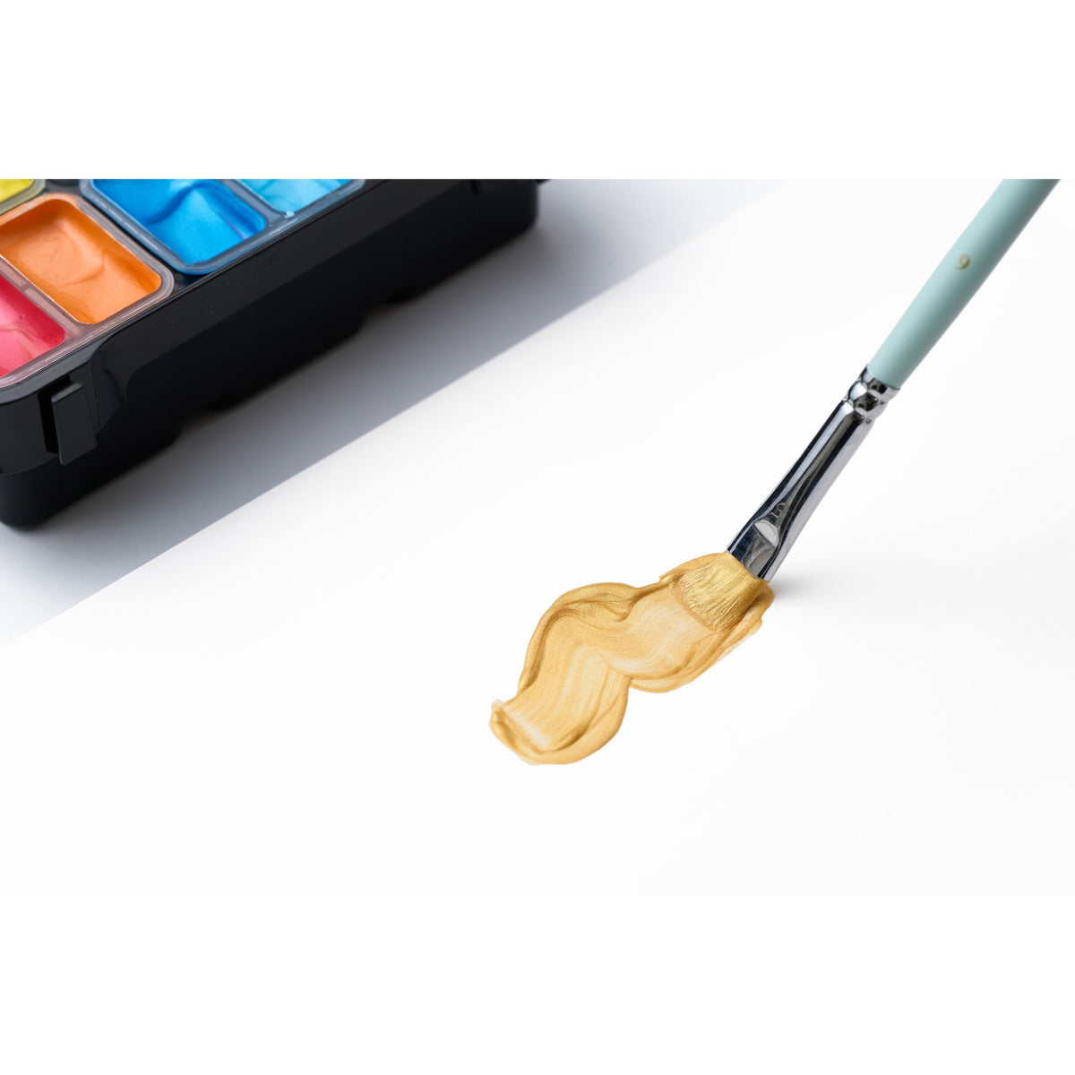 Tinta Guache Himi Twin Cup - 12 Cores Metálicas Brilhantes HIMI