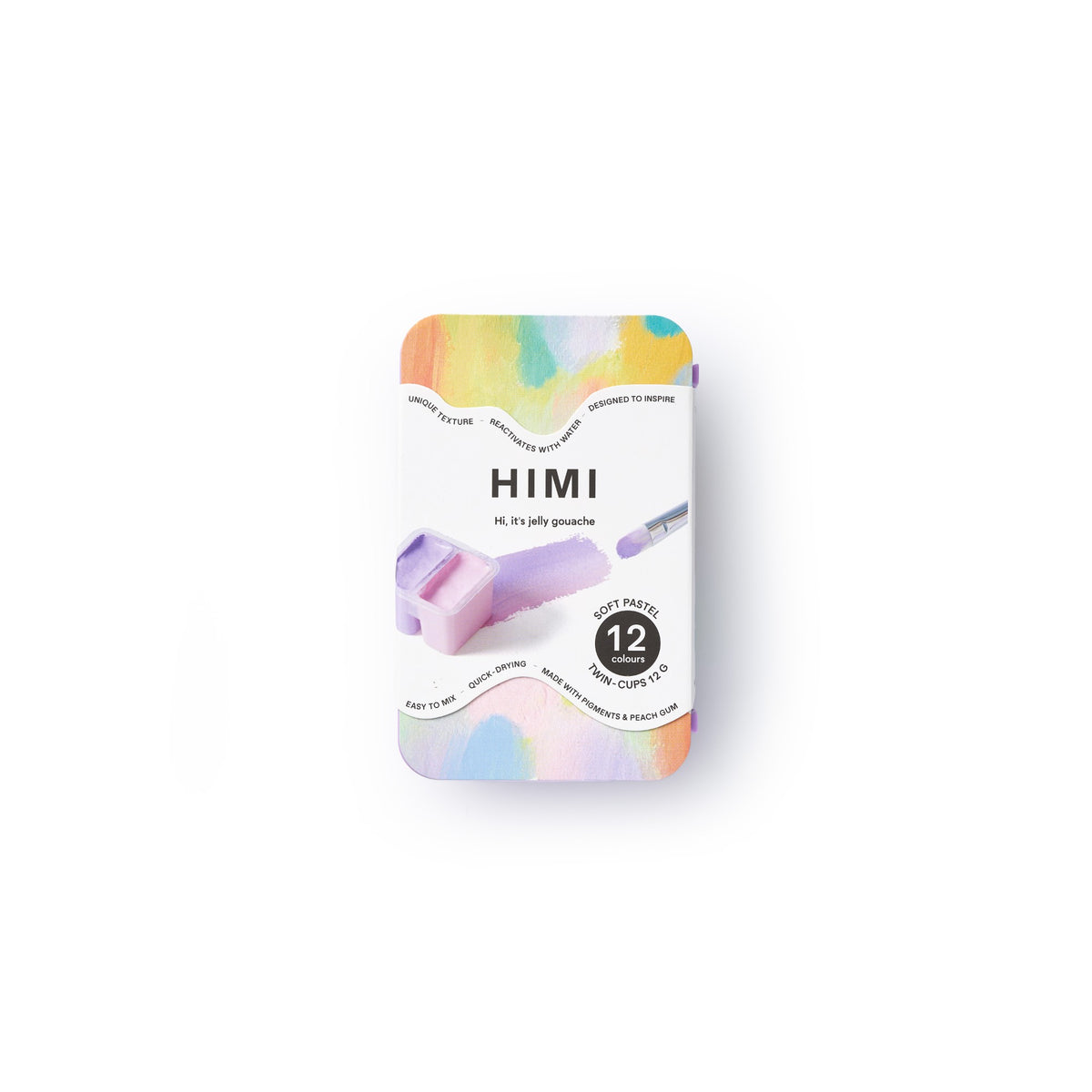 Tinta Guache Himi Twin Cup - 12 Cores Pastel HIMI