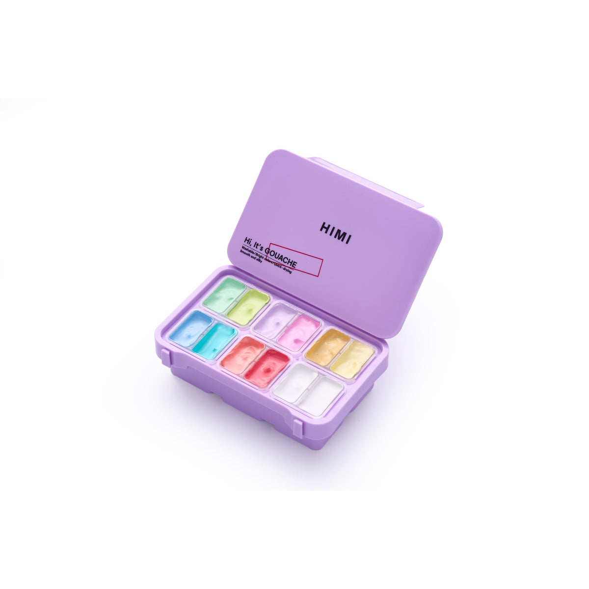 Tinta Guache Himi Twin Cup - 12 Cores Pastel HIMI