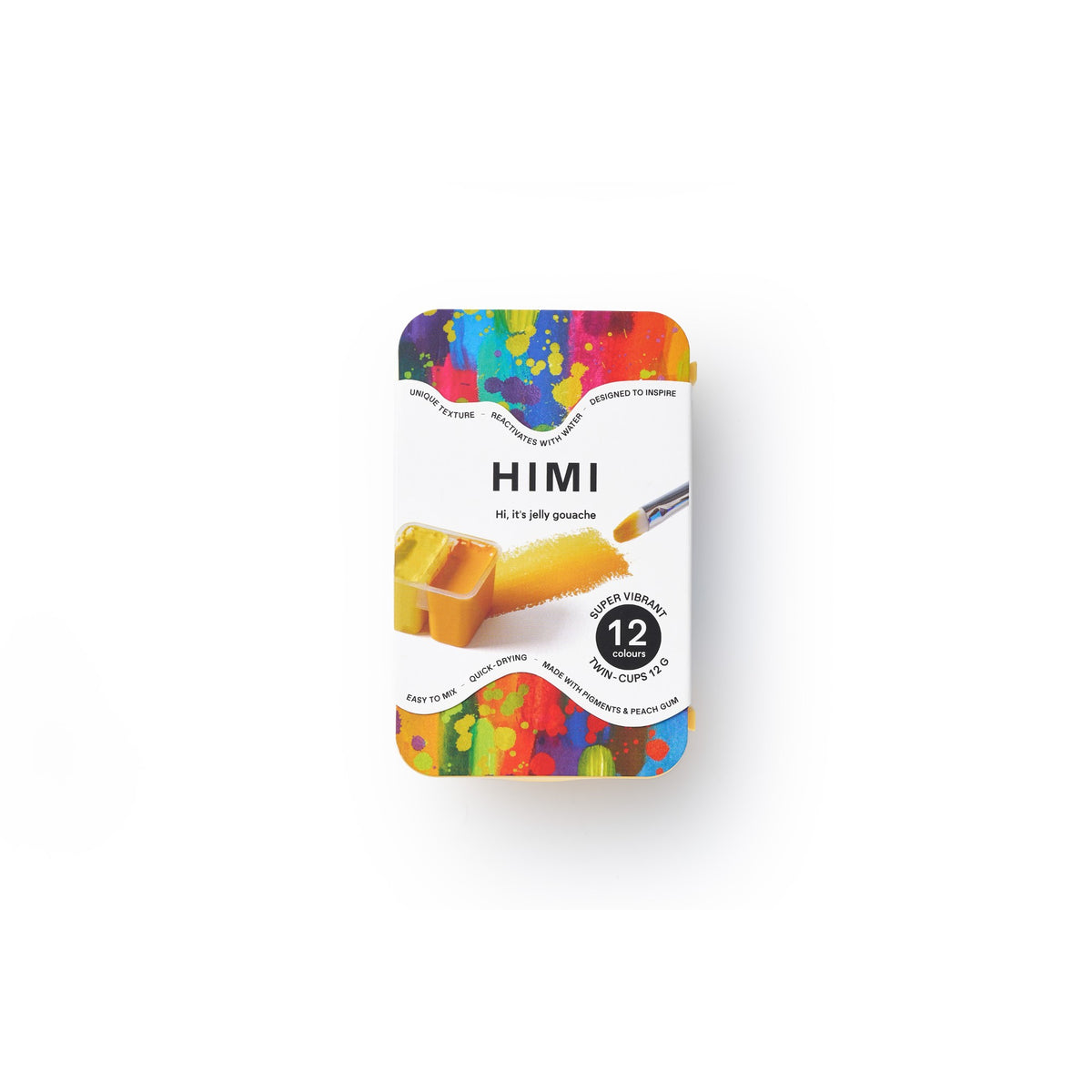 Tinta Guache Himi Twin Cup - 12 Cores Vibrantes HIMI