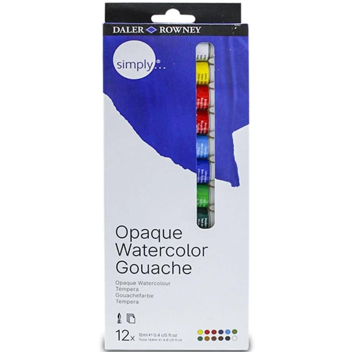 Tinta Guache Simply Daler & Rowney 12ml - 12 Cores Daler & Rowney