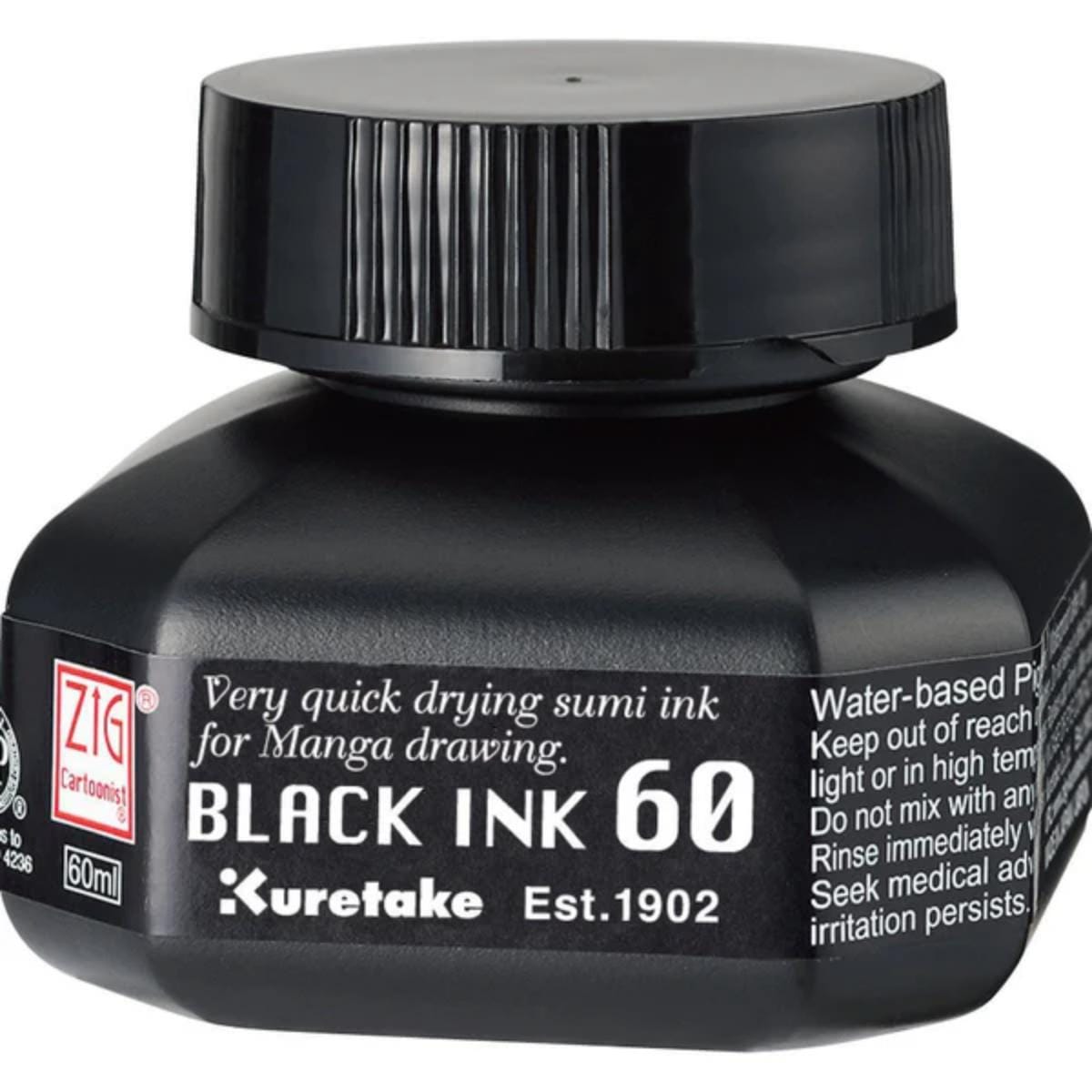 Tinta Nanquim Kuretake Cartoonist Black Ink - 60ml Kuretake