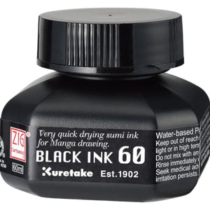 Tinta Nanquim Kuretake Cartoonist Black Ink - 60ml