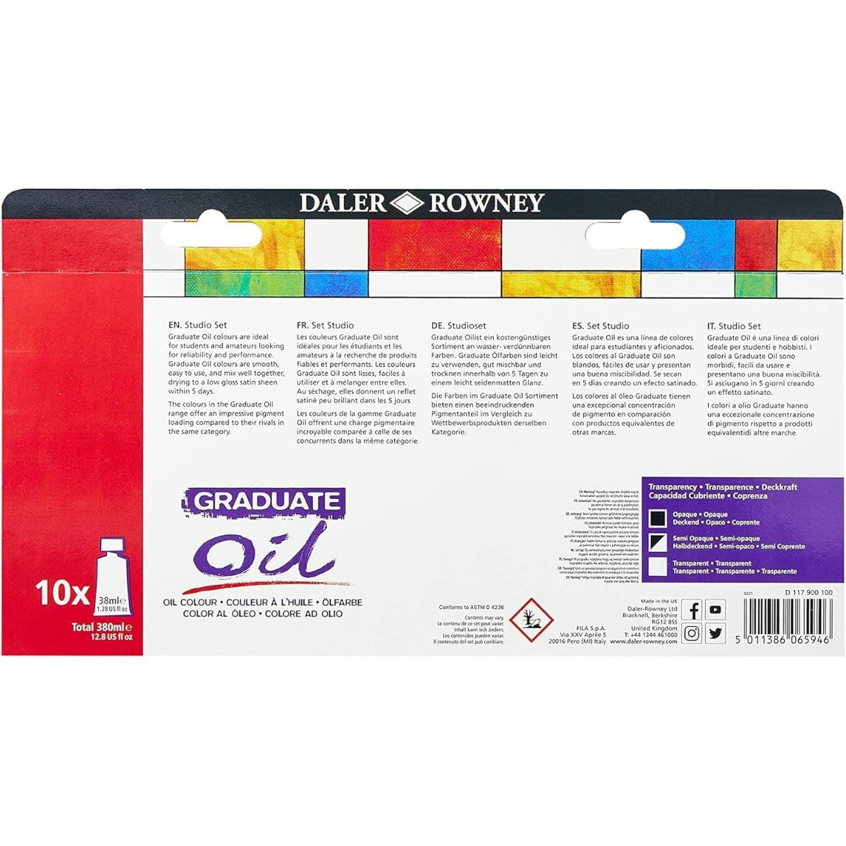 Tinta Óleo Graduate Oil Selection Set - 10 Cores - 38ml Daler & Rowney