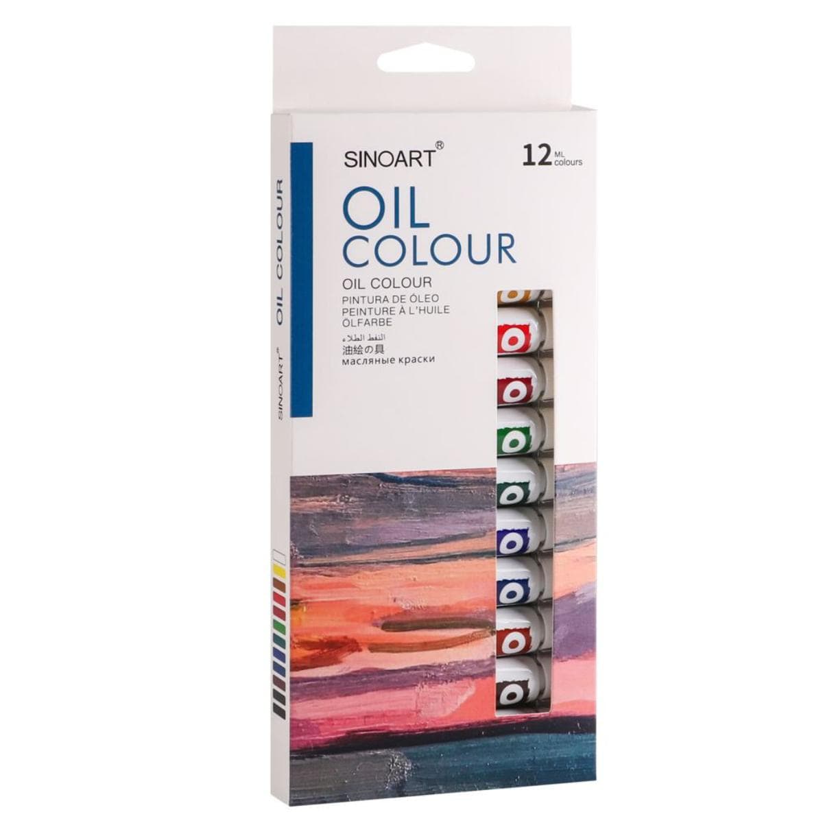 Tinta Óleo Sinoart - Estojo com 12 Cores 12ml SFP007 Sinoart