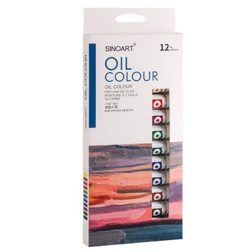 Tinta Óleo Sinoart - Estojo com 12 Cores 12ml SFP007 Sinoart