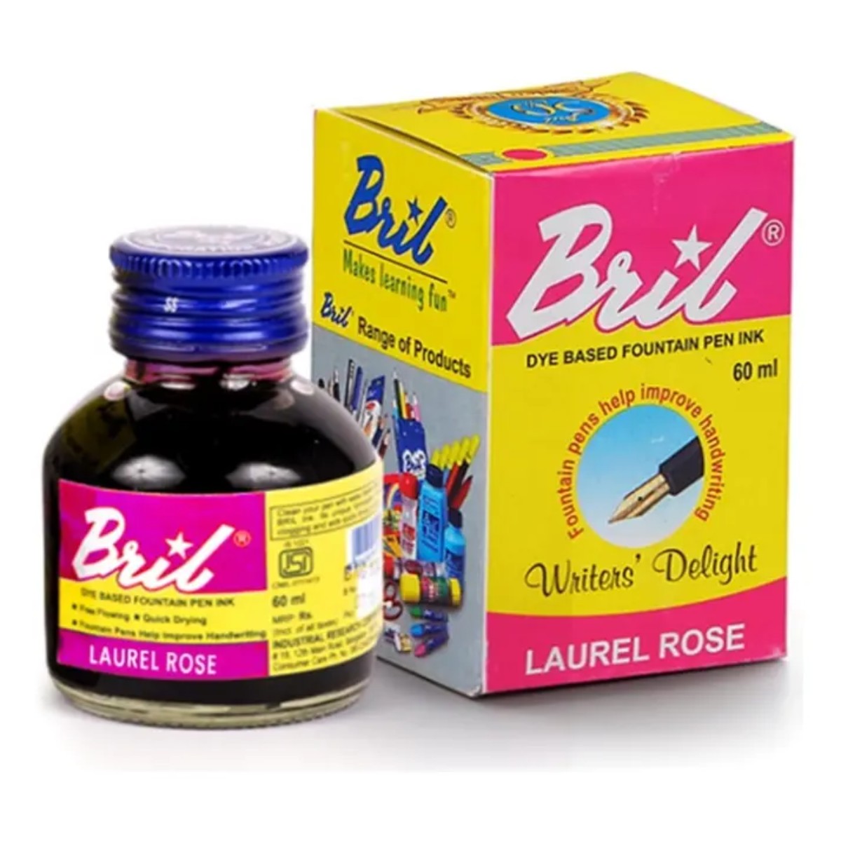 Tinta Para Caneta Tinteiro Bril - Pink - 60ml Bril