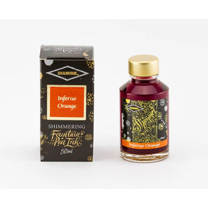 Tinta para Caneta Tinteiro Diamine Shimmertastic Inferno Orange 50ml - Cintilante