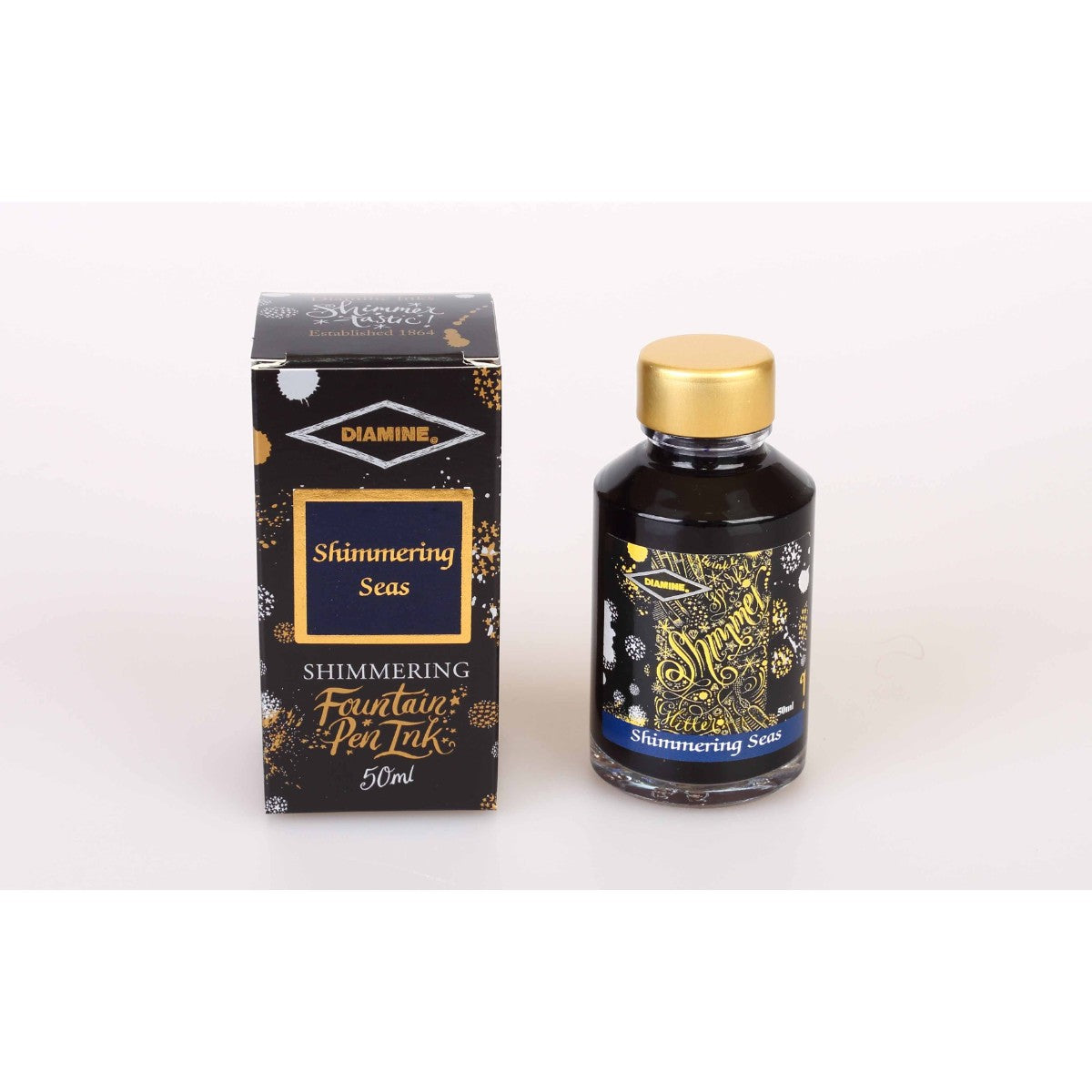 Tinta para Caneta Tinteiro Diamine Shimmertastic Shimmering Seas 50ml - Cintilante Diamine