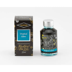 Tinta para Caneta Tinteiro Diamine Shimmertastic Tropical Glow 50ml - Cintilante