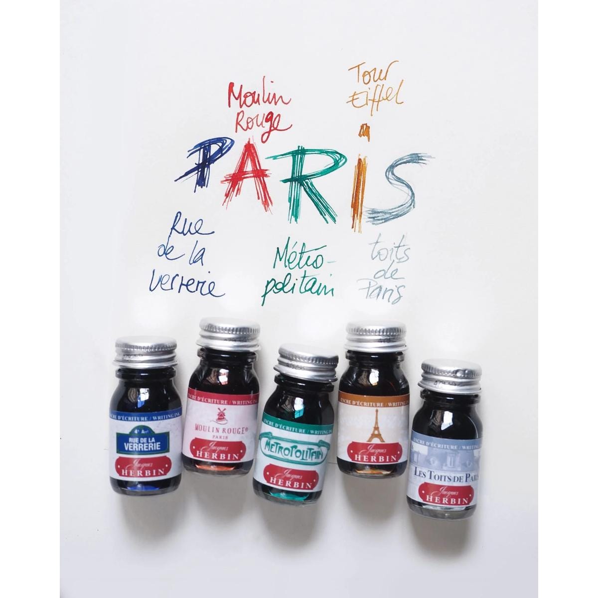 Tinta Para Caneta Tinteiro Herbin Cores de Paris - 5 Cores Jacques Herbin
