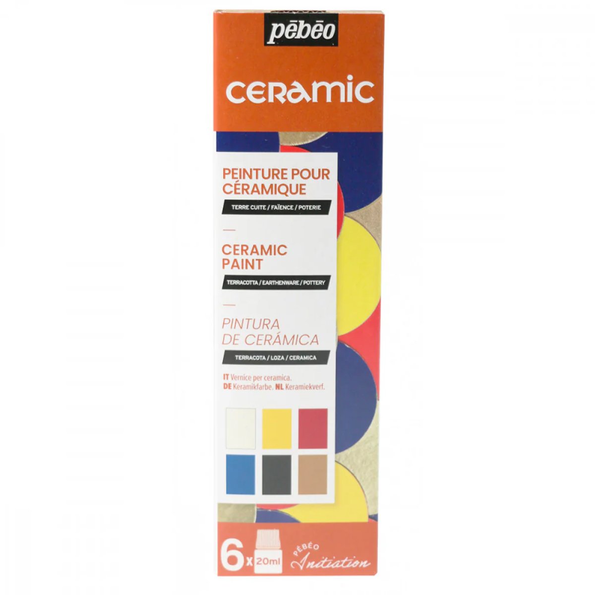 Tinta Para Cerâmica Pebeo Initiation - Conjunto com 6 x 20ml Livraria Skilo