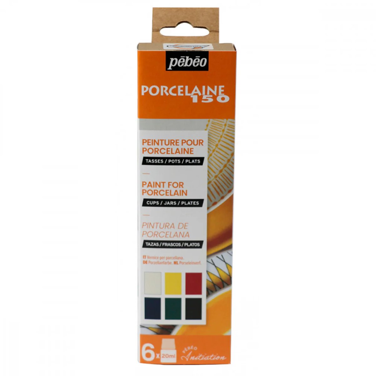 Tinta Para Porcelana Pebeo Initiation - Conjunto 1 com 6 x 20ml Livraria Skilo