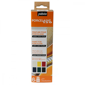 Tinta Para Porcelana Pebeo Initiation - Conjunto 1 com 6 x 20ml