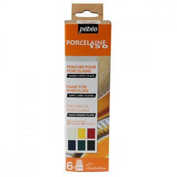 Tinta Para Porcelana Pebeo Initiation - Conjunto 1 com 6 x 20ml Livraria Skilo