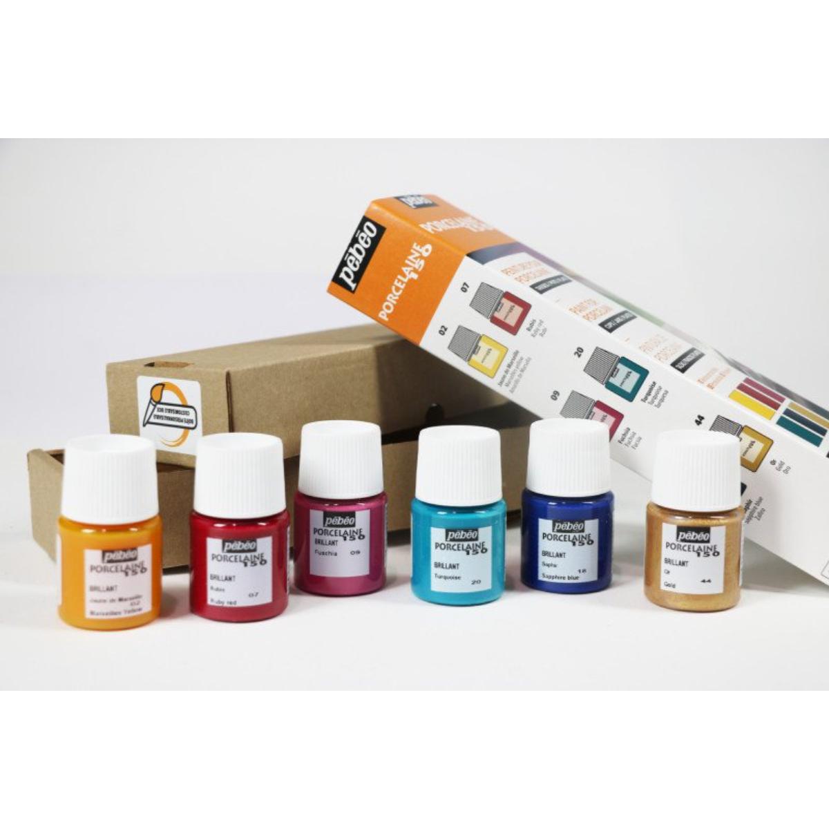 Tinta Para Porcelana Pebeo Initiation - Conjunto 2 com 6 x 20ml Pebeo