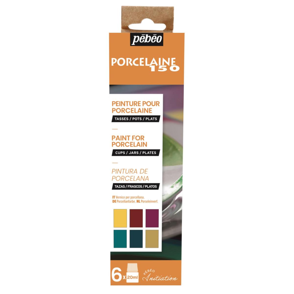 Tinta Para Porcelana Pebeo Initiation - Conjunto 2 com 6 x 20ml Pebeo